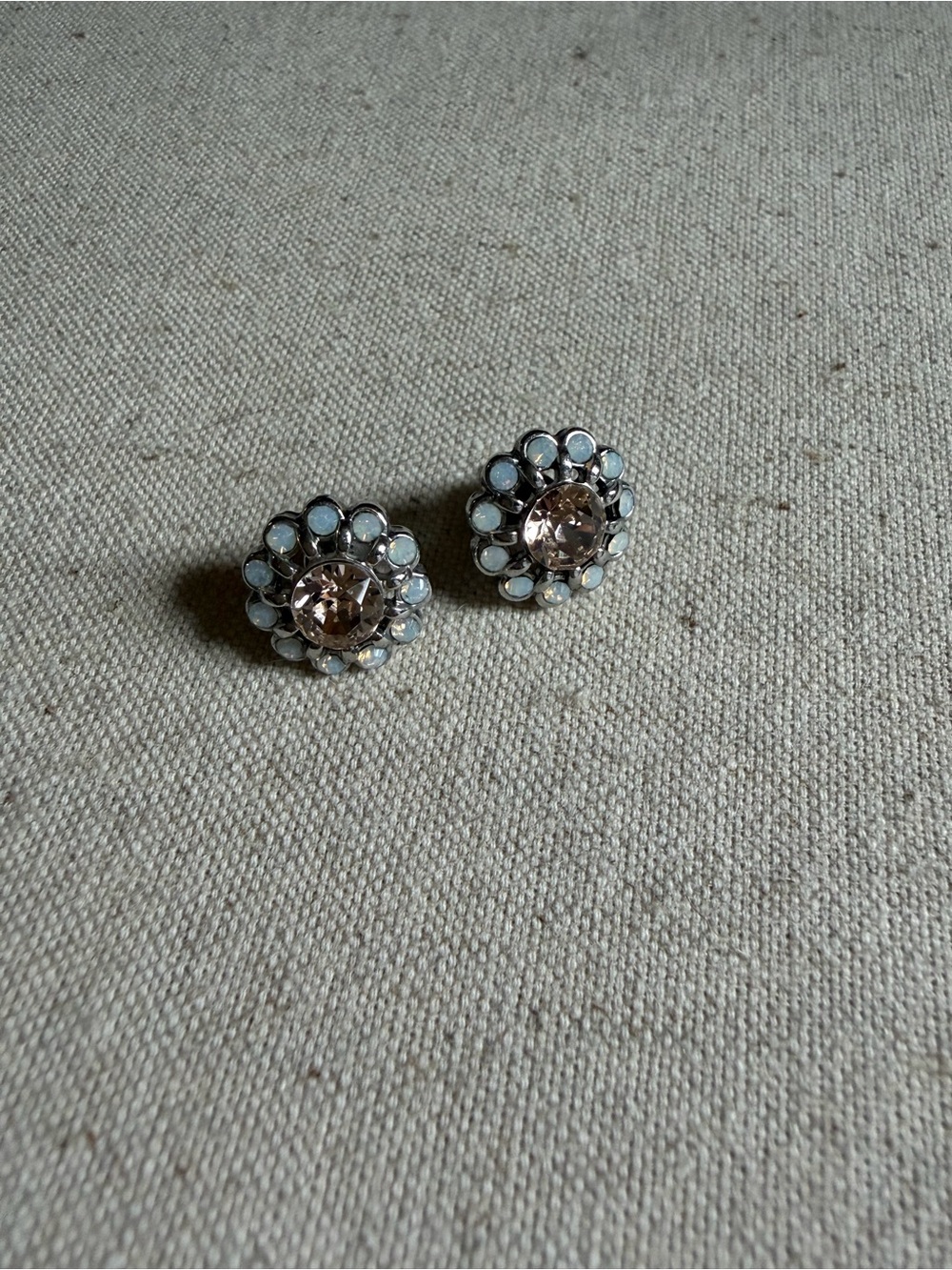 Chloe + Isabel Opalescent Flower Stud Earrings with Champagne Centers